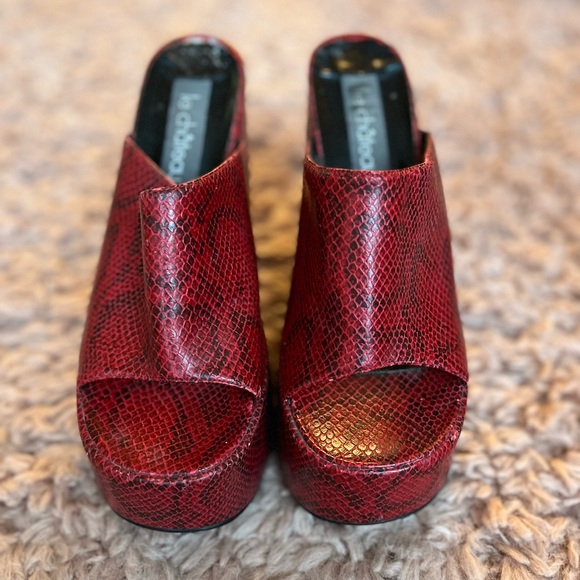Red Snake Print Platform Sandals! - Picture 2 of 8